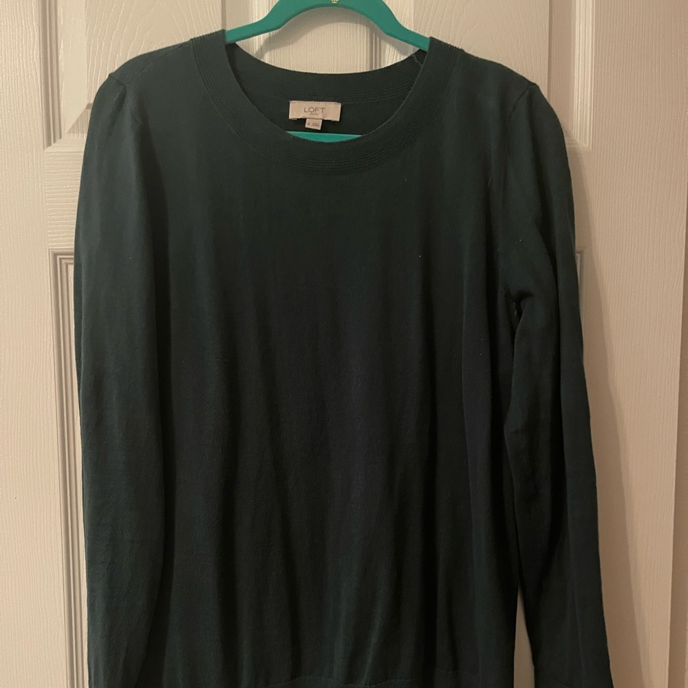 LOFT deep teal XL crewneck light weight sweater.